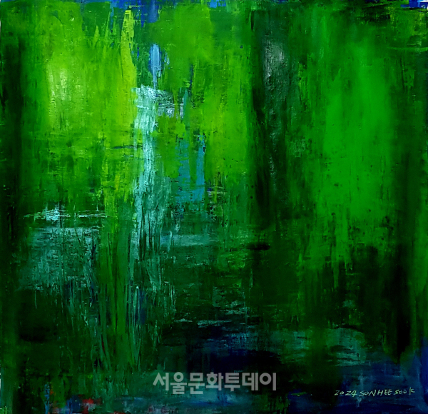▲손희숙, Memory-nature, 130x140cm, acrylic on canvas,  2024 (사진=충북문화재단)